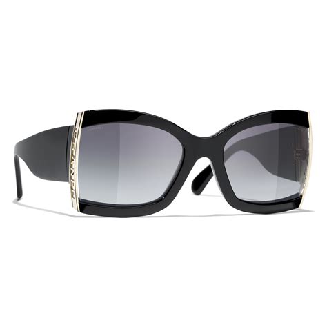 Square Sunglasses Acetate & Metal Black. Lenses: Grey, 